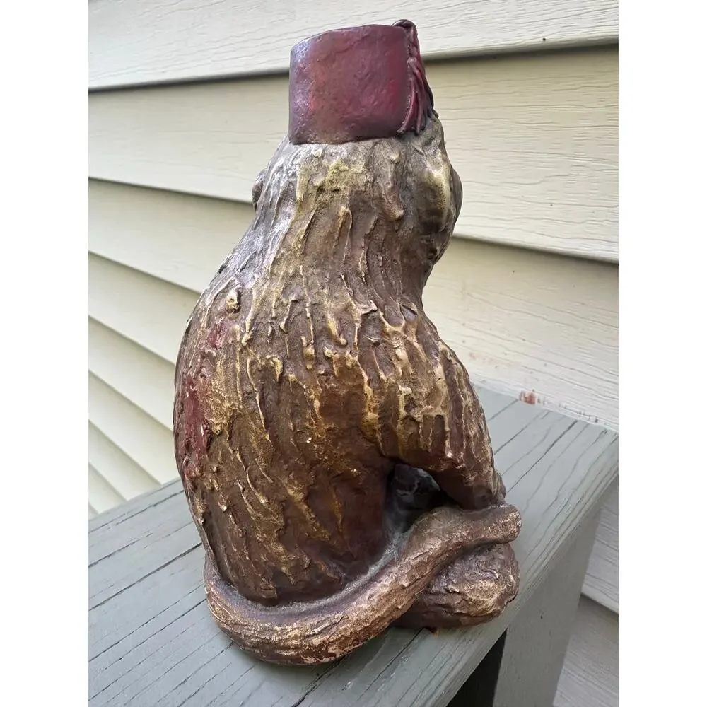 Vintage Gargoyles Studio chalkware monkey candle holder gothic chinoserie 7”